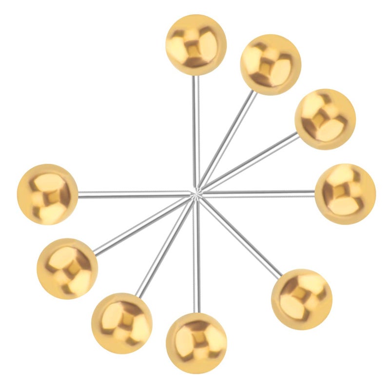 Yalis Push Pins Map Tacks 1/8-Inch Retro Metallic Color Beads Head Marking Push Pins, 200-count (Gold) - Image 3